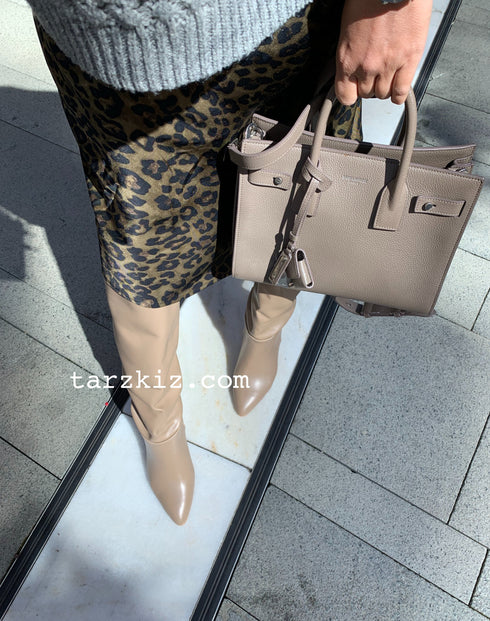 MOCHA KARAMEL DİZ ALTI ÇİZME